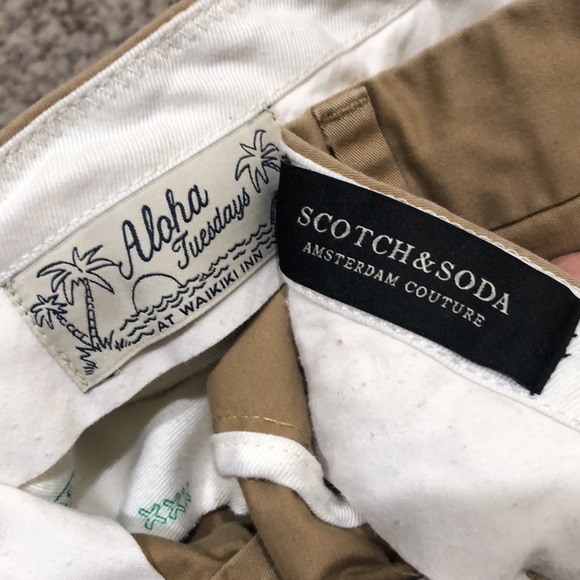 SOLD Scotch & Soda Aloha Tuesdays Shorts Size 33 Khaki Tan - Picture 7 of 9